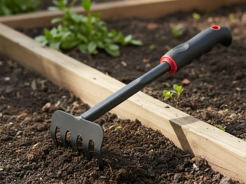 What is a garden rake used for?