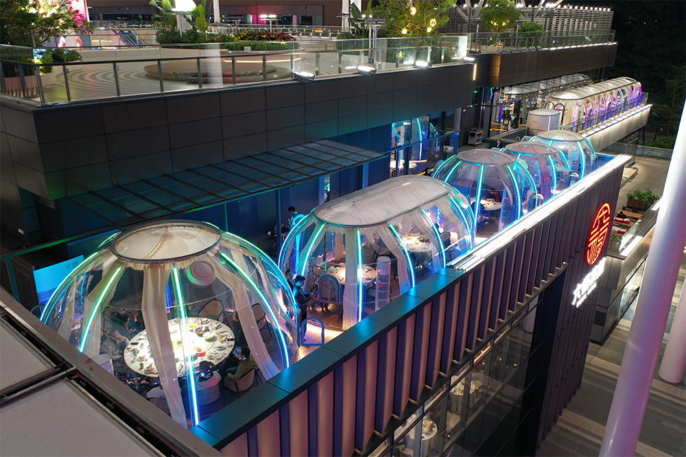 20M Long Clear Oval Bubble Dome for Restaurant Terrace (2)