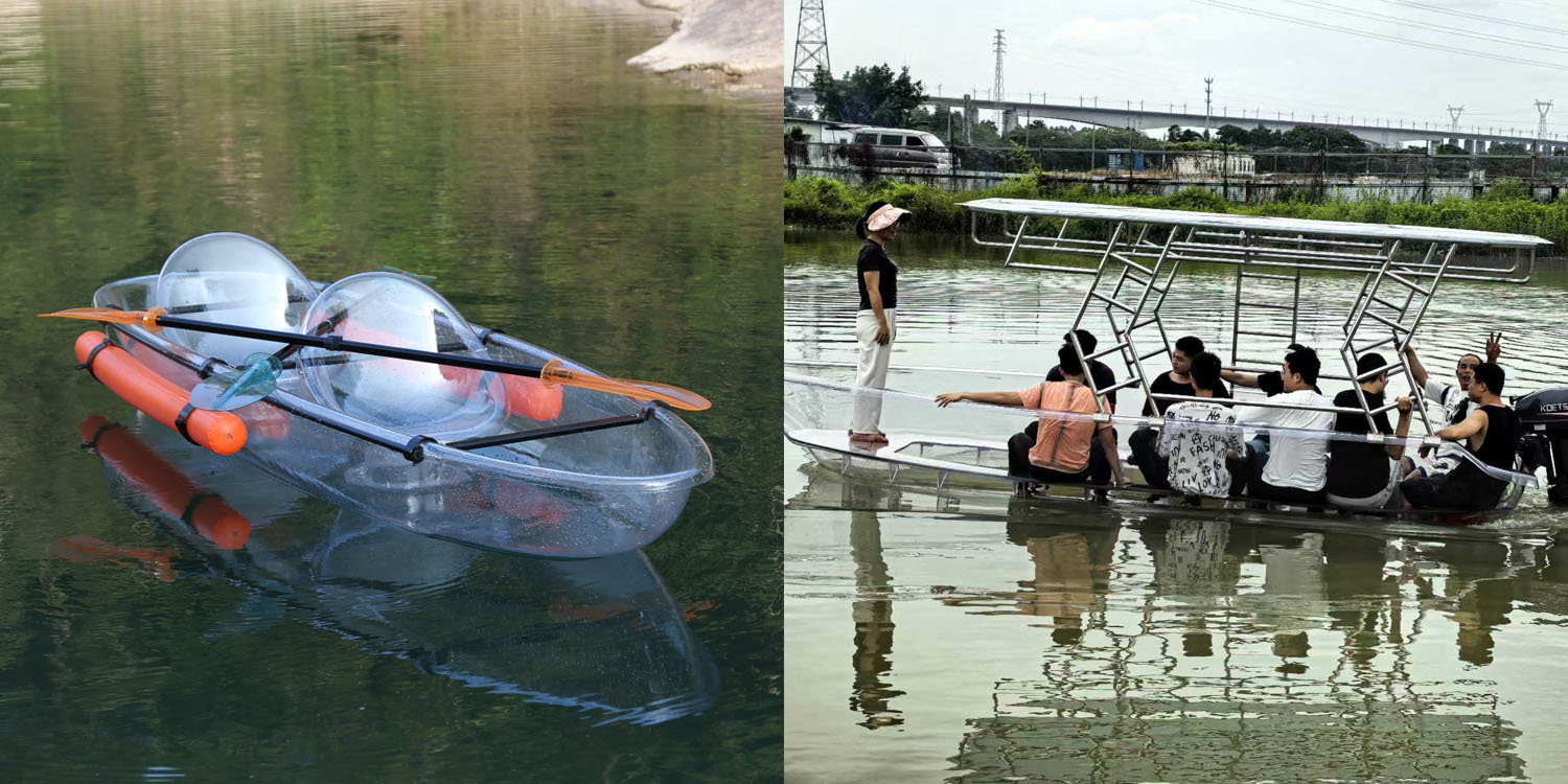 A Sport Boat Canoe Transparent PC Kayak operates on the same fundamental principles as a standard kayak, utilizing a double-bladed paddle to propel through water and relying on the paddler’s balance f (