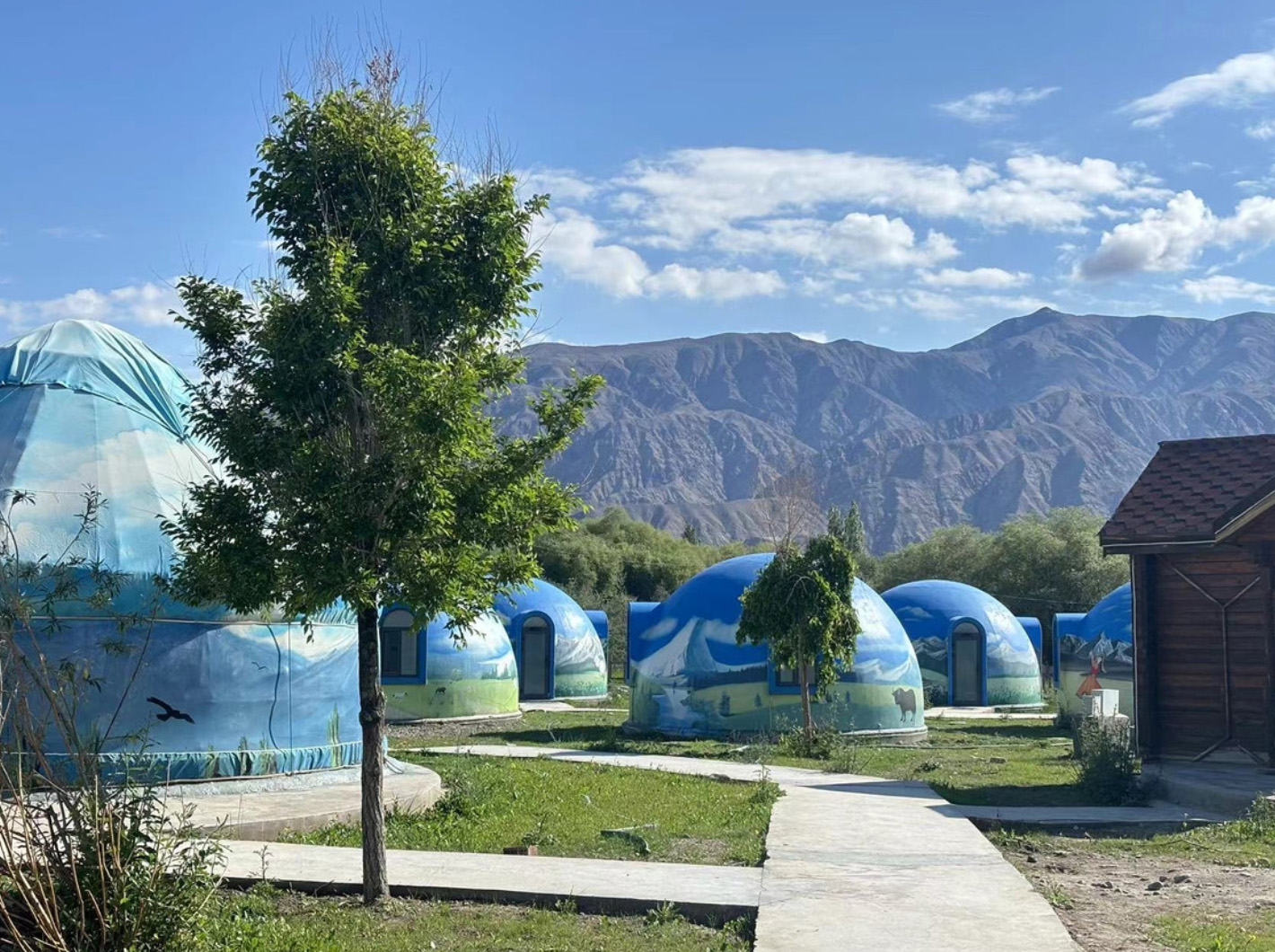 Polystyrene Foam Eco EPS Prefab Dome at Blue Planet Camping Base, Xinjiang