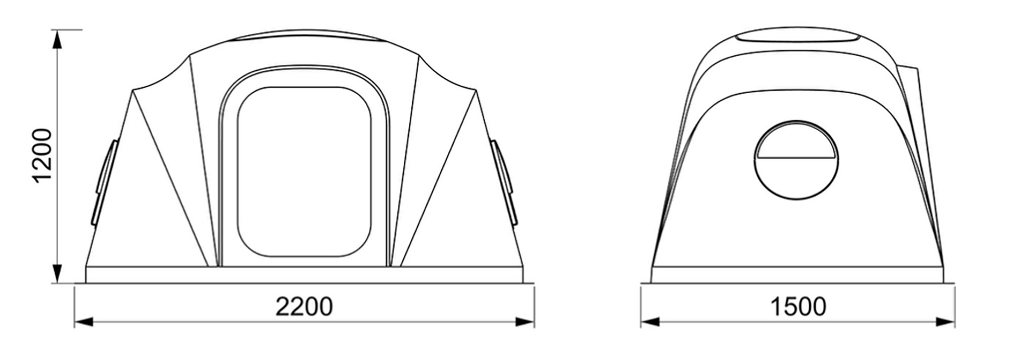 Product Dimension - Moveable Waterproof Camping Star Tent