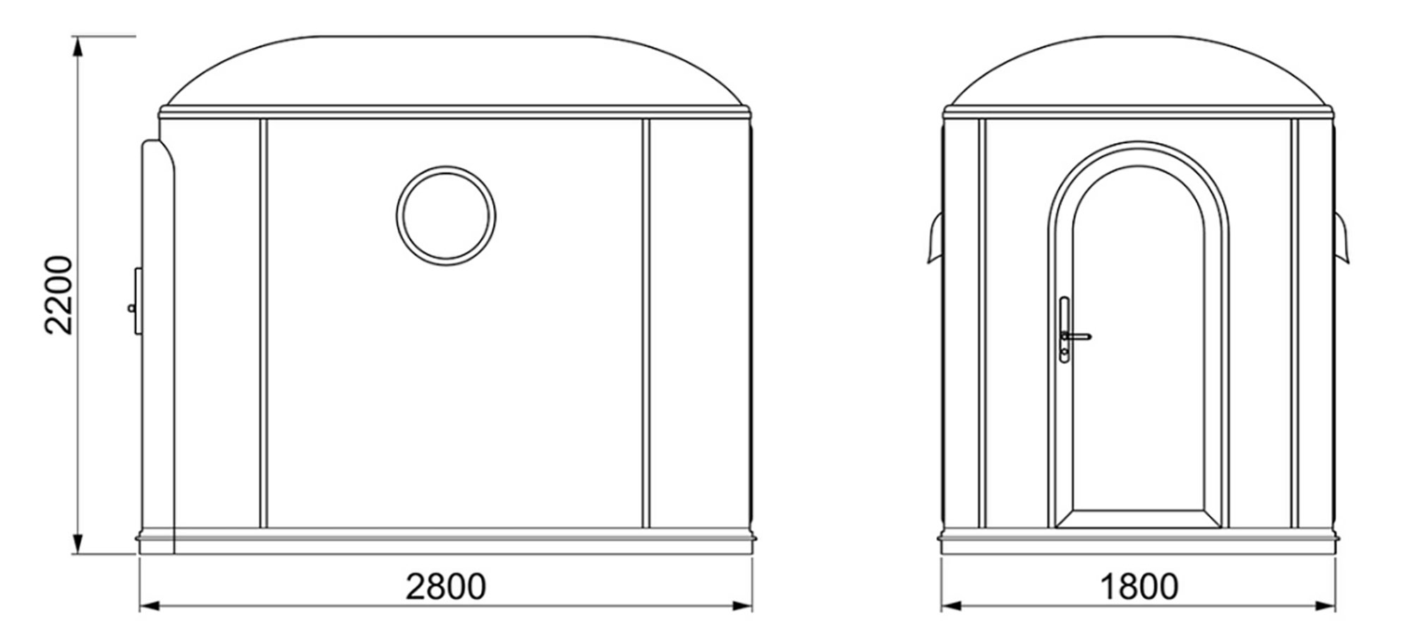 Product Dimension - Small Outdoor Clear Dome Shelter