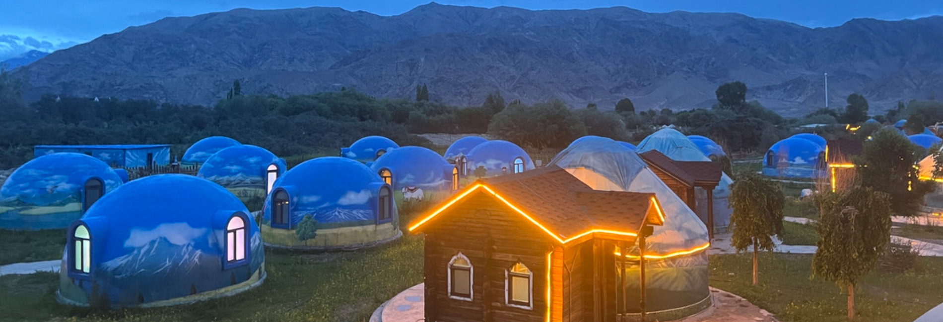 Polystyrene Foam Eco EPS Prefab Dome at Blue Planet Camping Base, Xinjiang
