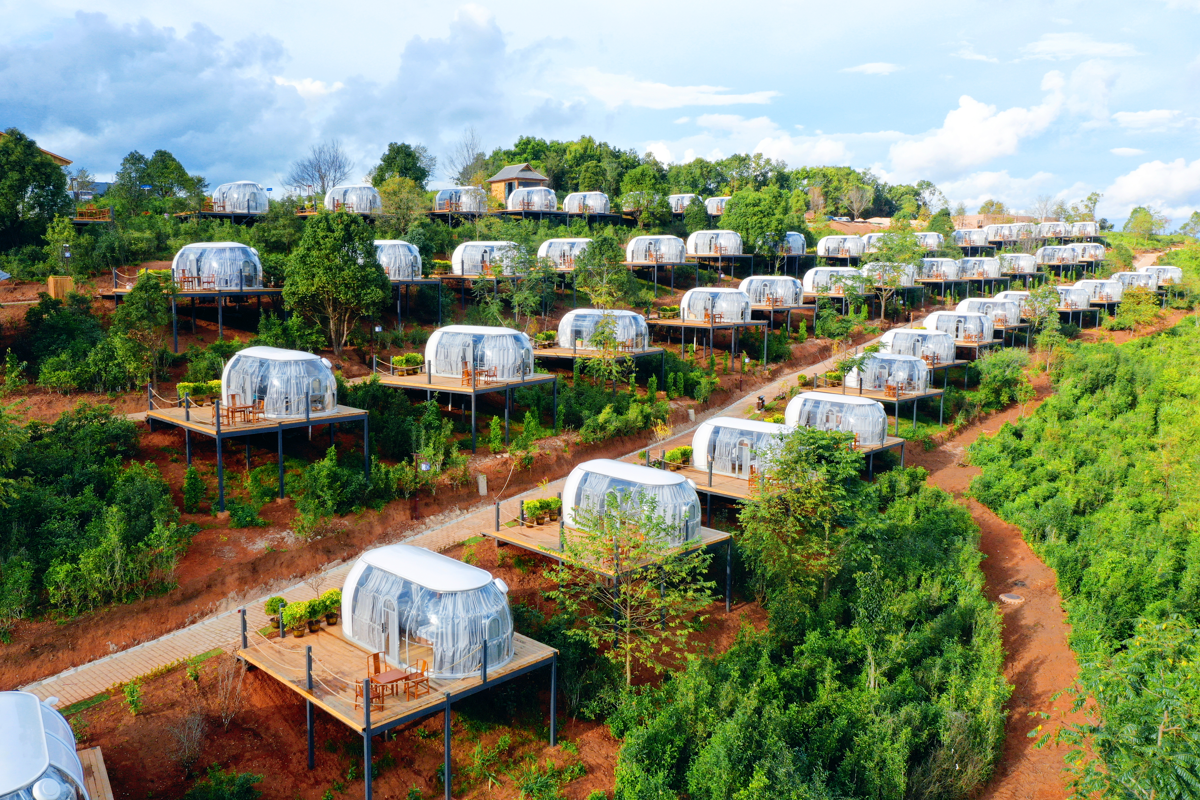 20㎡ Oval Glamping Skylight Dome Capsule Project in Yunnan: A Celestial Oasis Amidst the Peaks