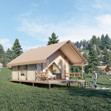 20-30㎡ Wood Frame Canvas Safari Hotel Tent