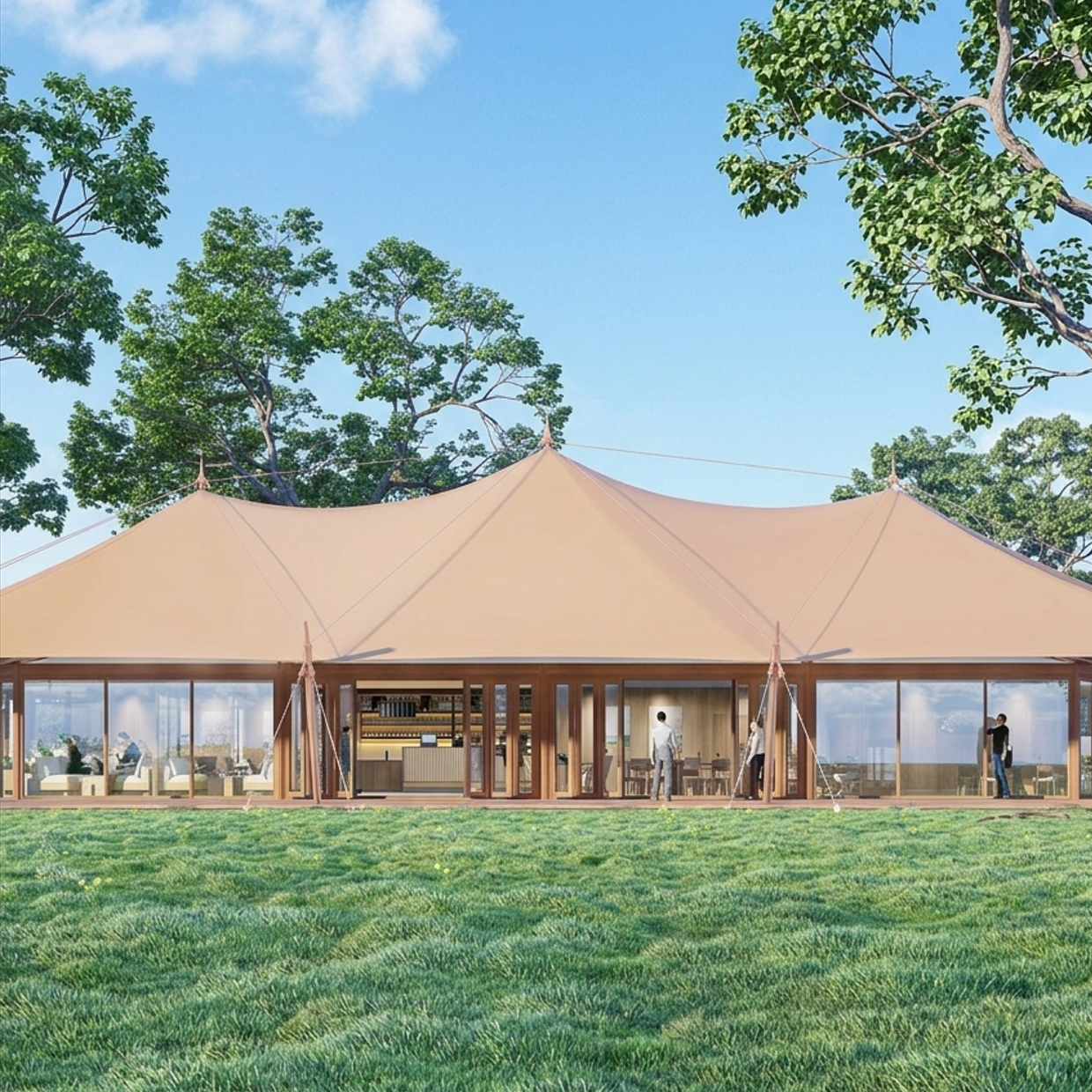300㎡ Lodge Canvas Glamping Pod Luxury Safari Style Tent