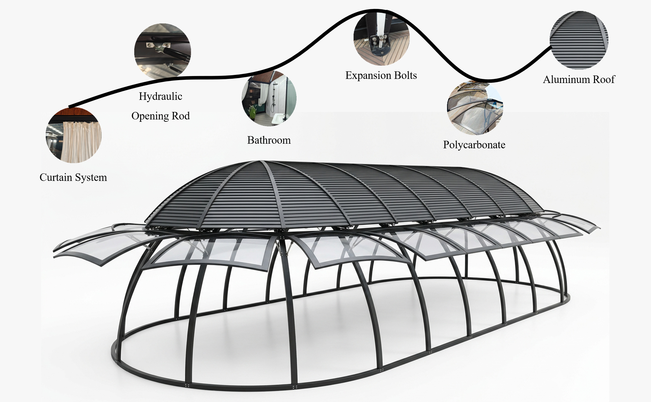 Polycarbonate Glamping Oval Dome