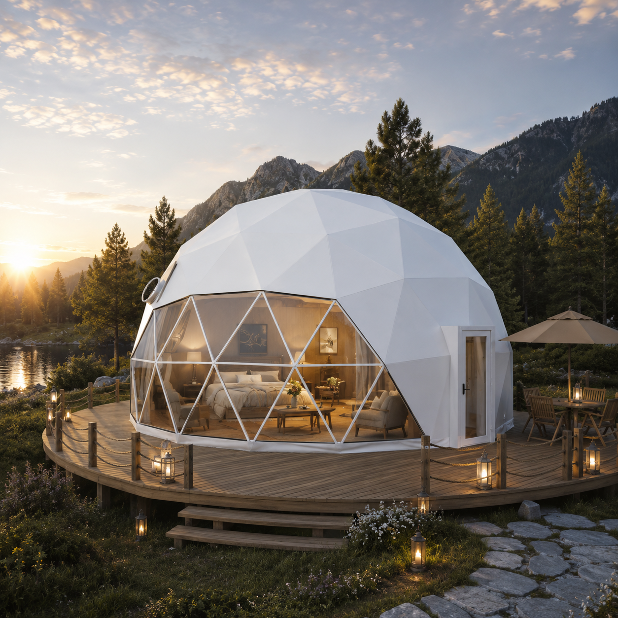 40㎡ Premium Luxury Hybrid Glamping Bubble Dome