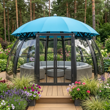 D6.0M PC Dome with Sunshade & Openable Frame Design