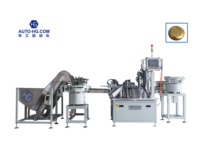 Máquina de montagem de tampas de garrafa para produtos químicos de uso diário...