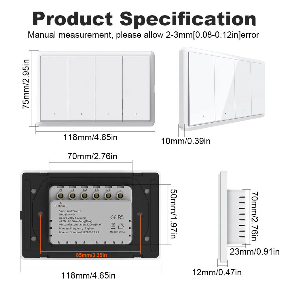 Smart Wall Switch 4 Gang (1)