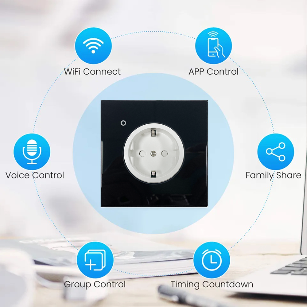 EU WiFi Smart Power Meter Wall Socket