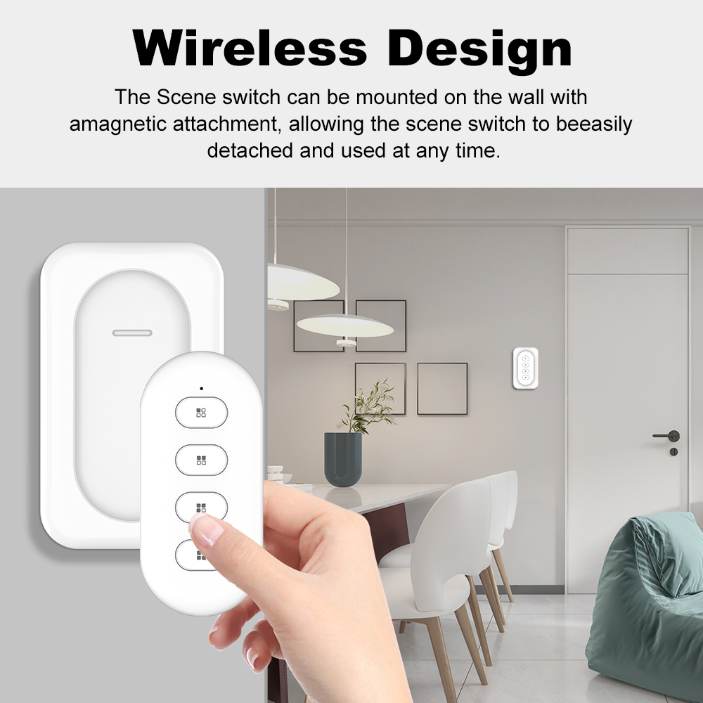 Wireless Zigbee Scene Switch with Magnetic Suction Base