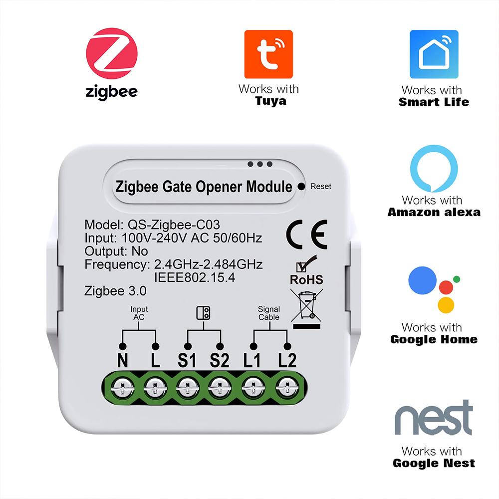 Smart Mini Zigbee Garage Door Switch