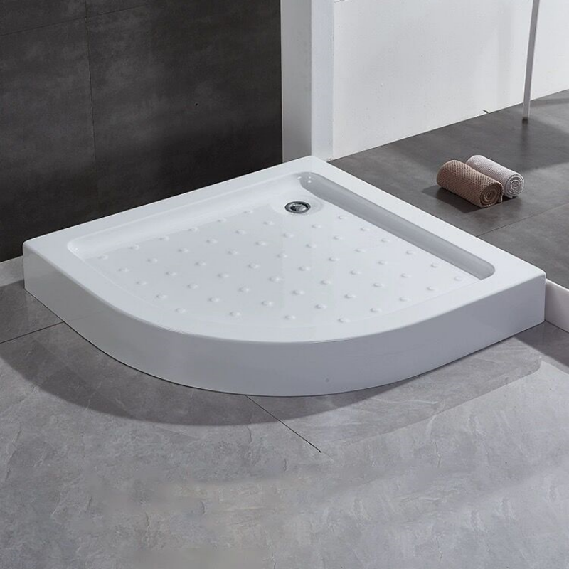 Curved design acrylic shower base with drainage outlet 900 x 900mm