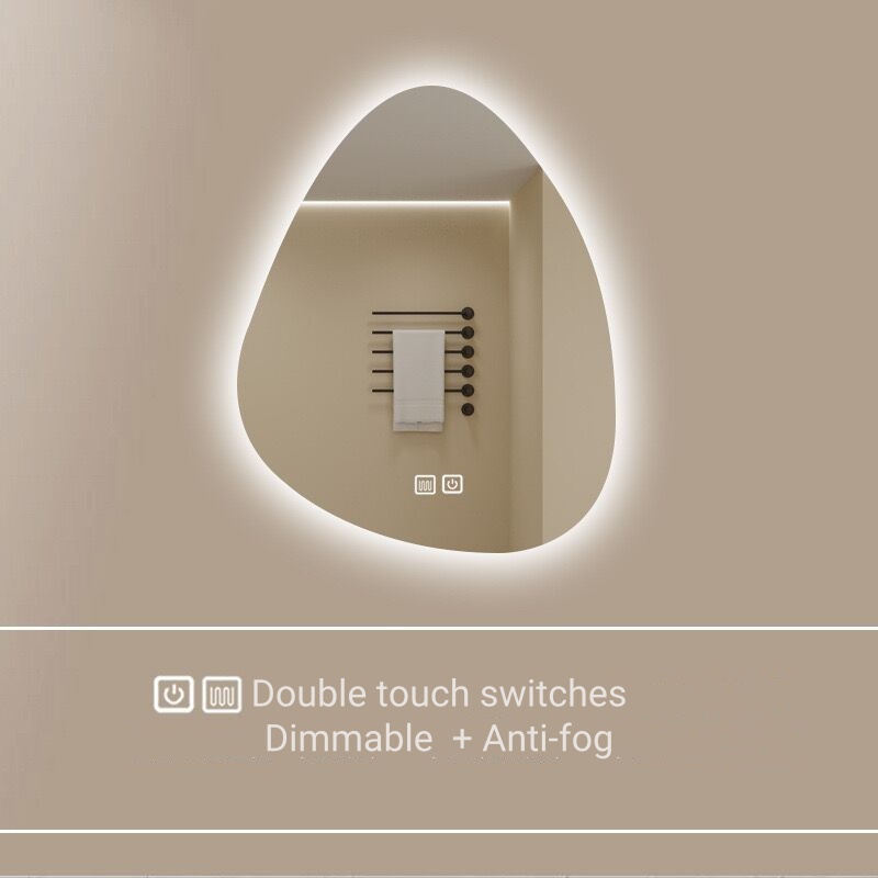 Irregular shape bathroom sensing LED smart mirror