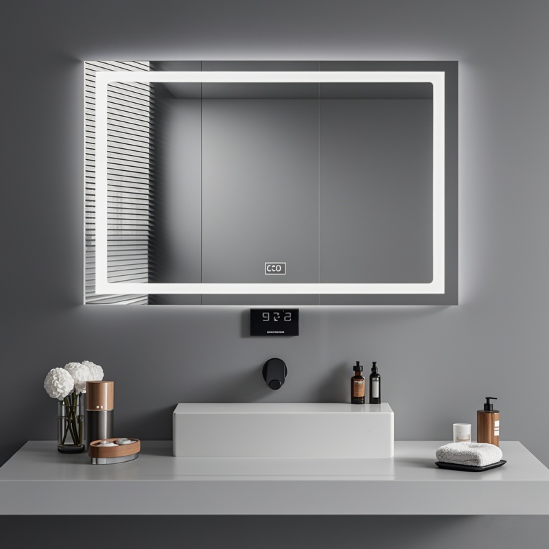 Smart LED Bathroom Mirror - Anti-Fog Rectangle Design with Touch Control for Modern Homes