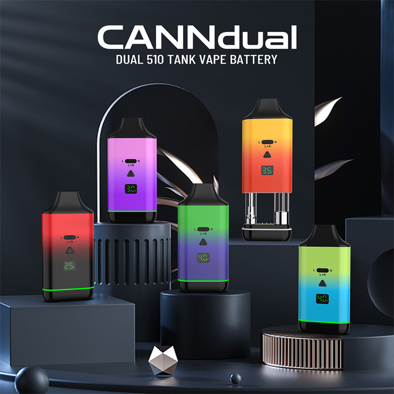 2025 New Concealer Vape Battery CANNdual Battery Holds 2 Dual Cartridages