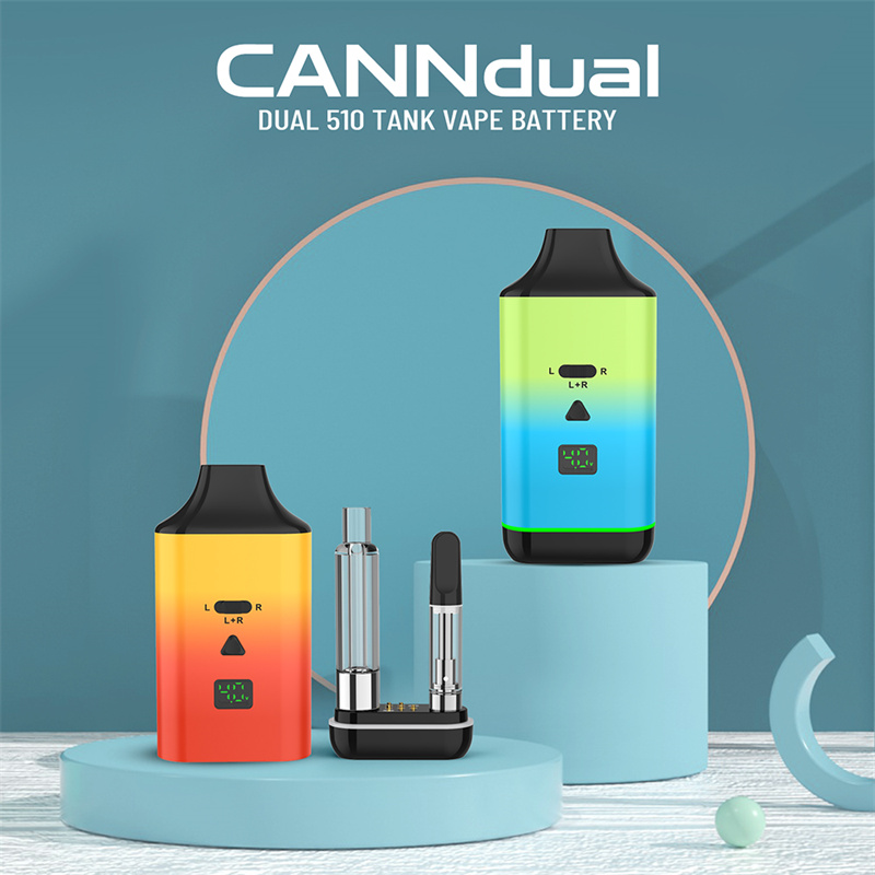 2025 New Concealer Vape Battery CANNdual Battery Holds 2 Dual Cartridages
