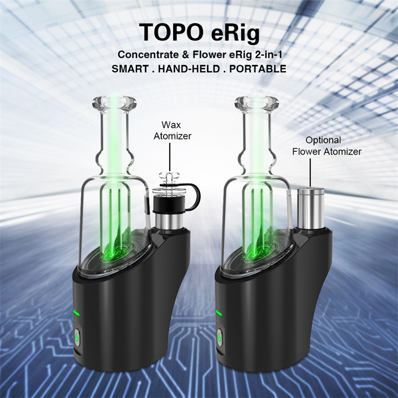 Portable Topo eRig Classic 2-In-1 Topo eRig for Concentrate and Dry Herb Easy To Use