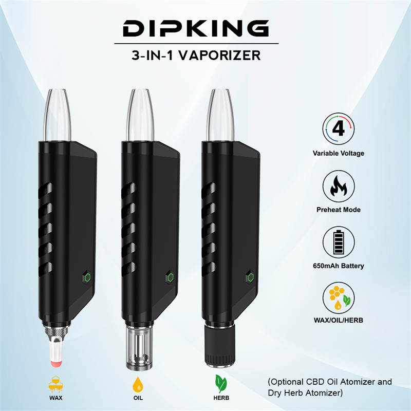 Dipking Vaporizer 3-in-1 Dip and Dab Vpaorizer with 4 Voltage Settings