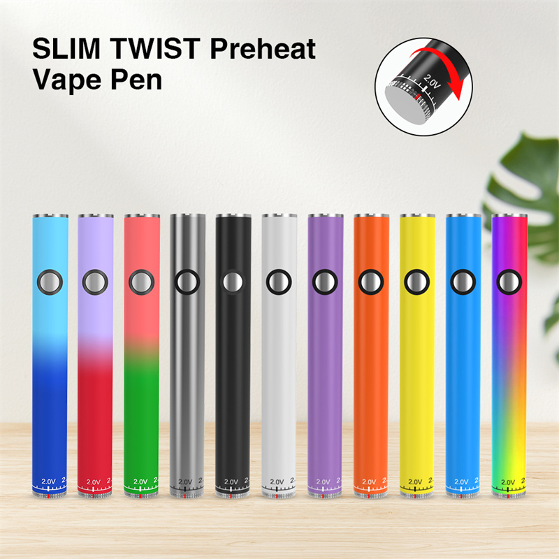 400mah Twist Slim Battery Classic Bottom 510 Thread Twist Battery