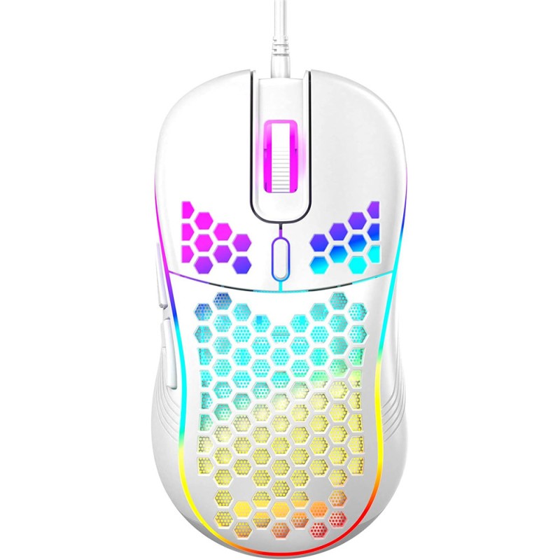 Wired Gaming Mouse with Honeycomb Shell