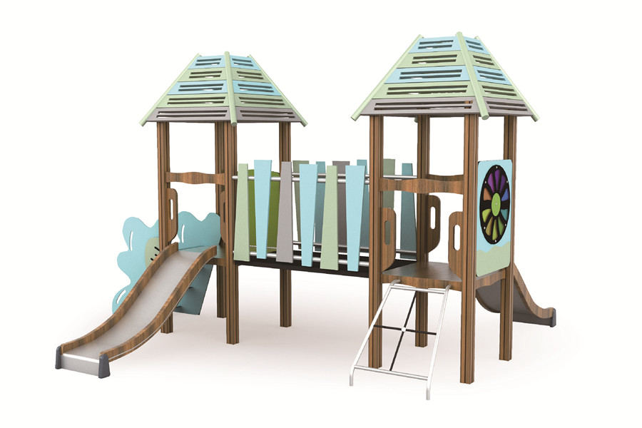 Outdoor Playground with Slide and Climbers for Kids to Play Good for Park