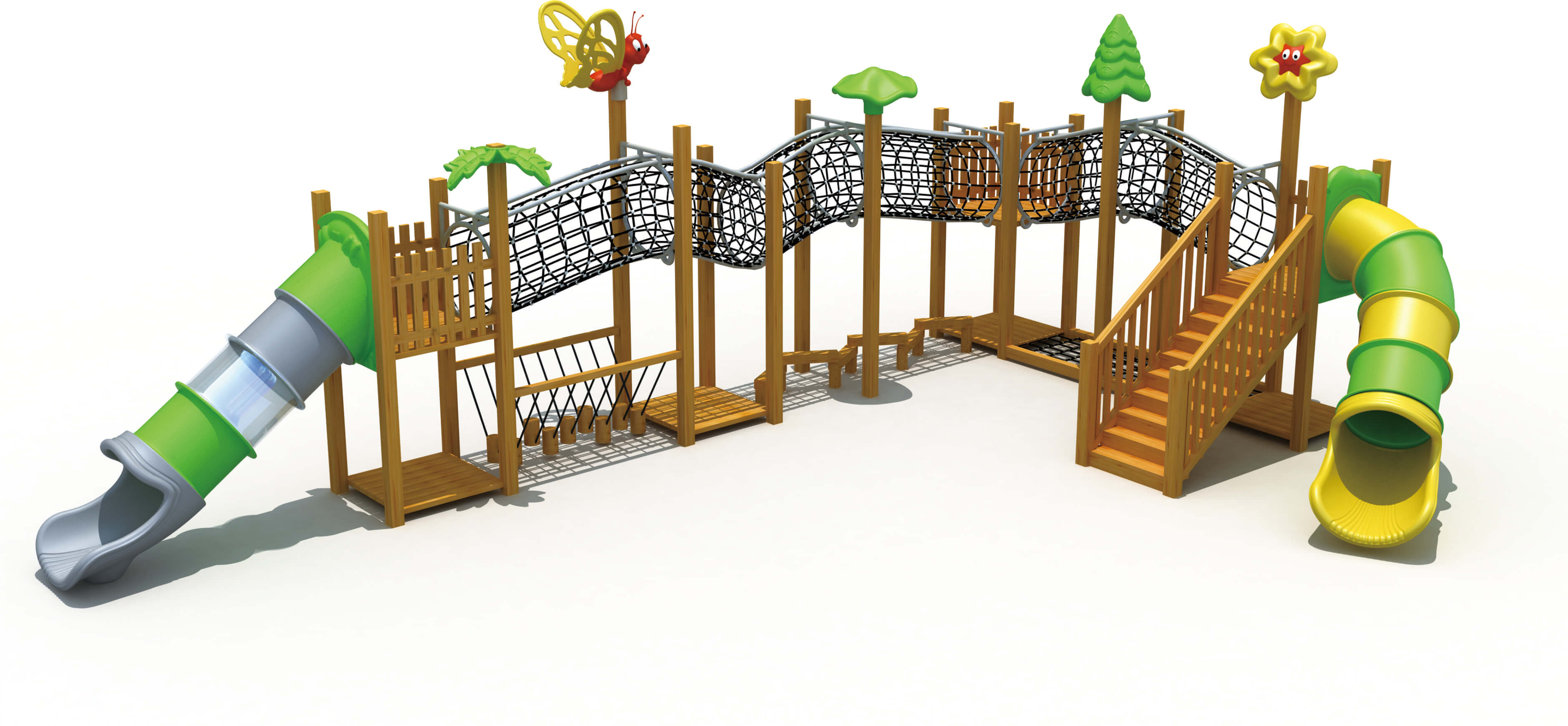 solid wood playground equipment made by Chinese factory