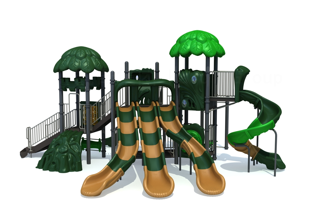 Playground tree house with exciting slides for children to play with their friends