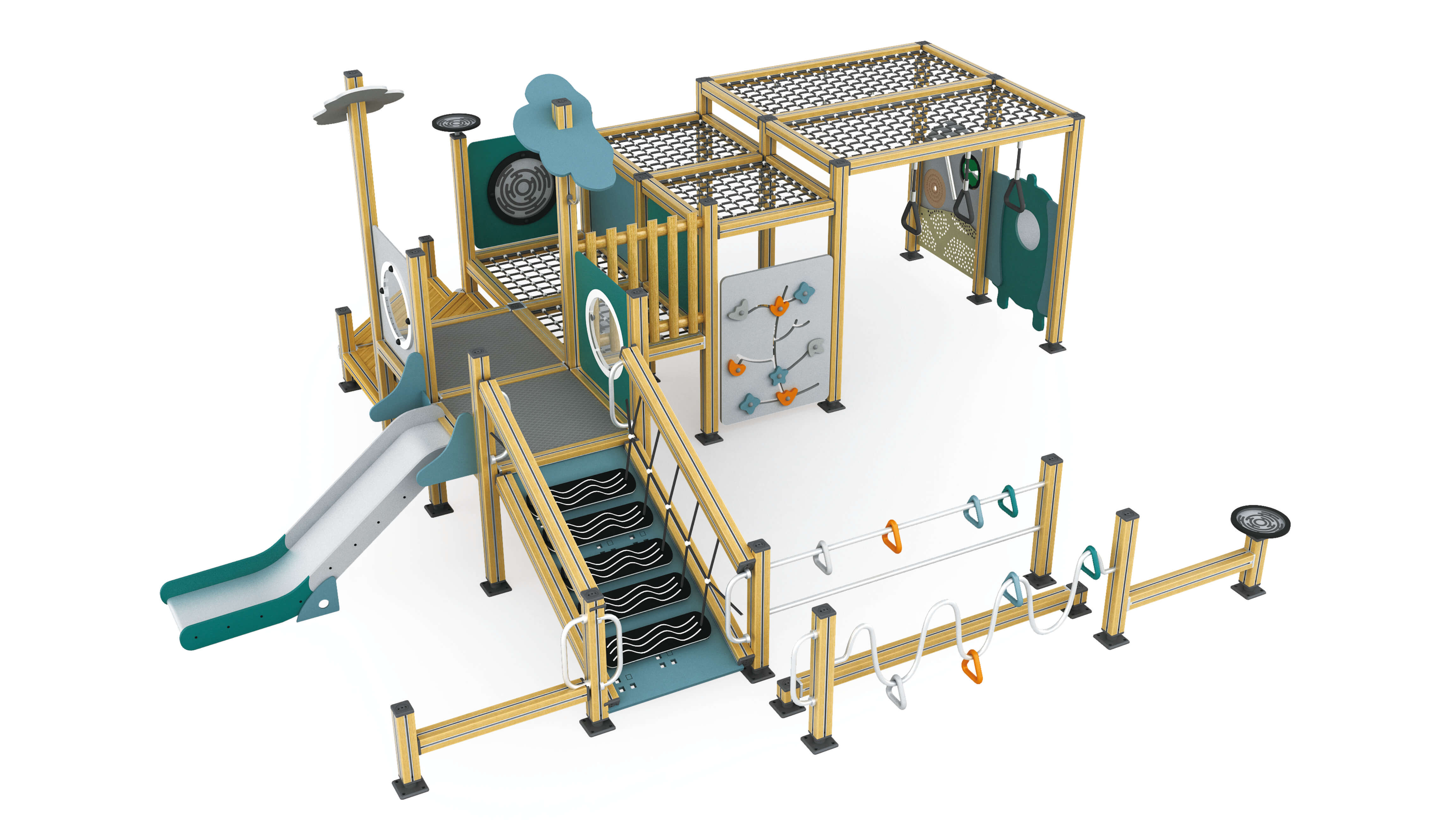 Outdoor playground equipment made of WPC and HPL from China