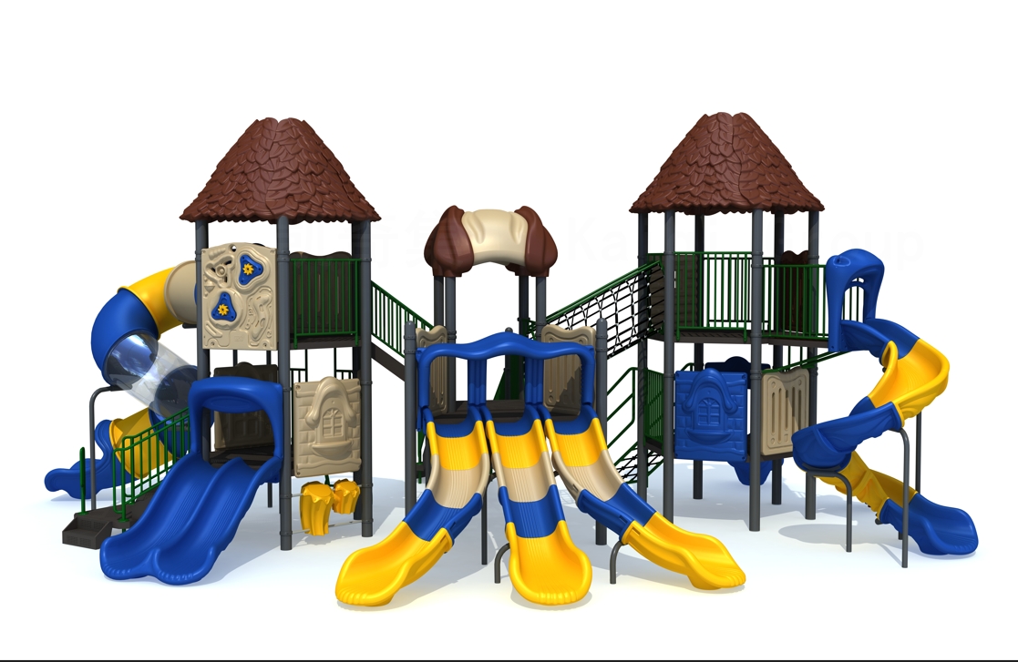 Landscape playground with high slides for school age children