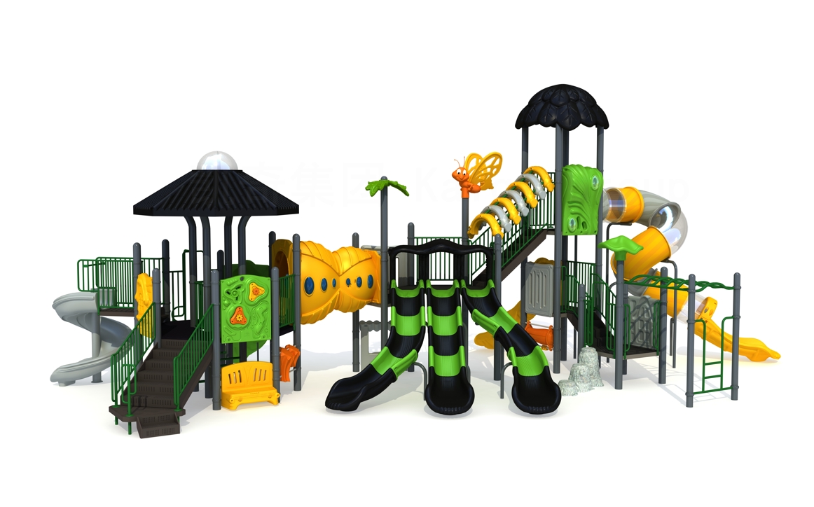 Playground equipment made of plastic and steel for kids to learn how to play in the park