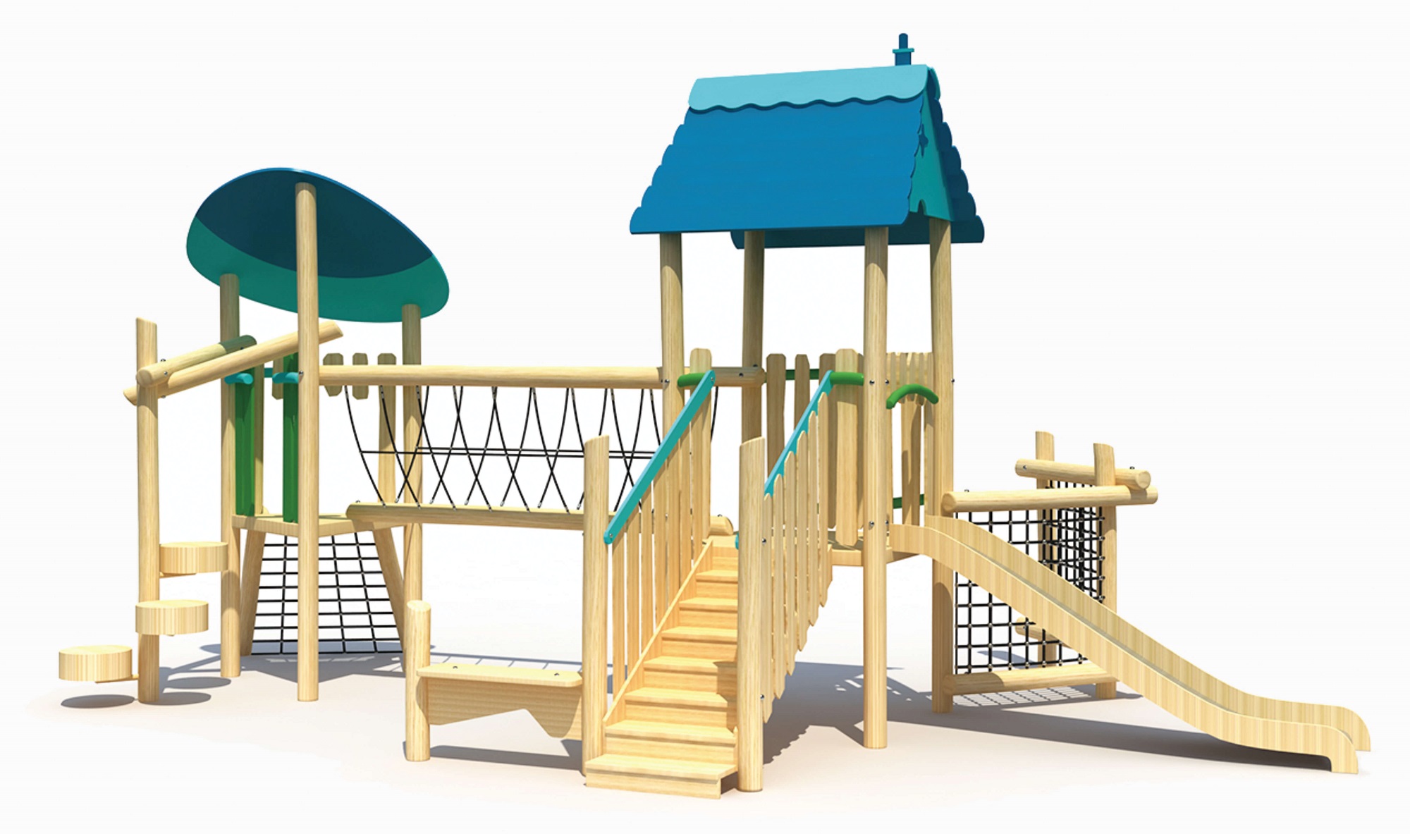 Modular playground made of environmental wood suitable for park and resort