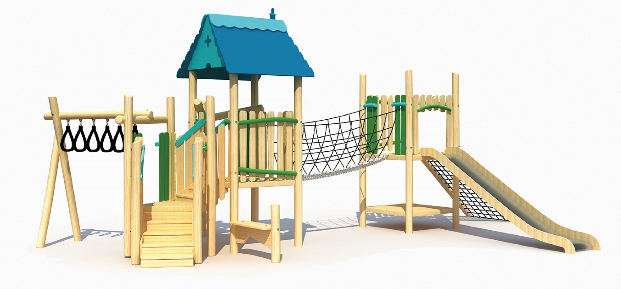 playground equipment made of wood suitable for camping or resort for kids to play
