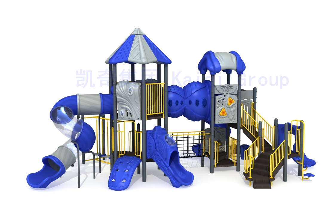 Play systems with spiral slide and climbers for resorts and hotels to attract kids to play
