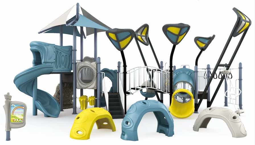 Playground with shade roof good for kids to play on the beach