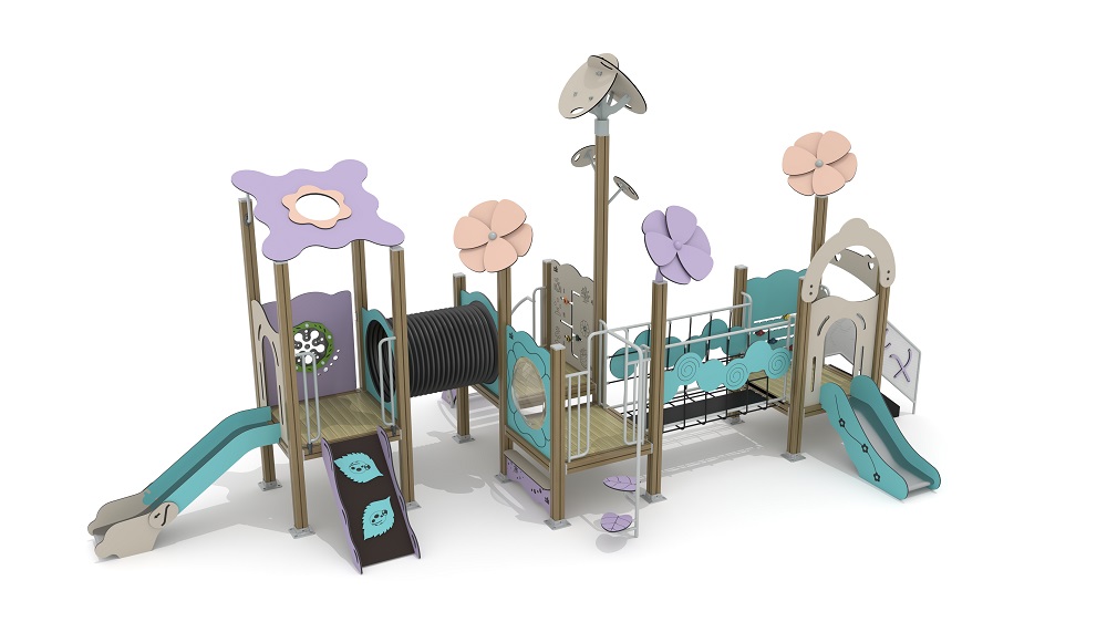 Eco wood series nature series flower roof Play Equipment Outdoor Landscape for Children to Play in kindergarten