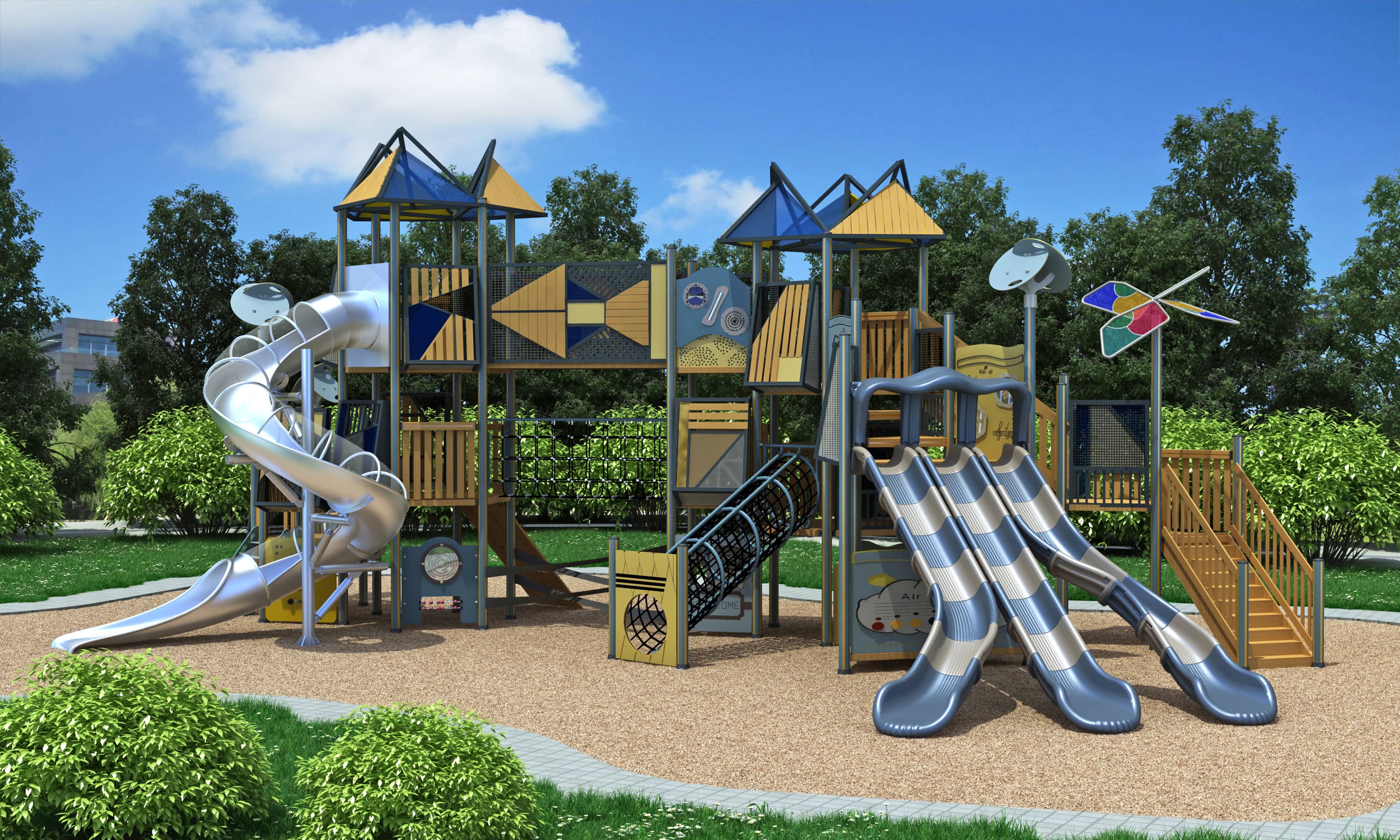 KAIQI Large Outdoor Amusement Equipment For Children Play Bring Funs For Children Outdoor Play