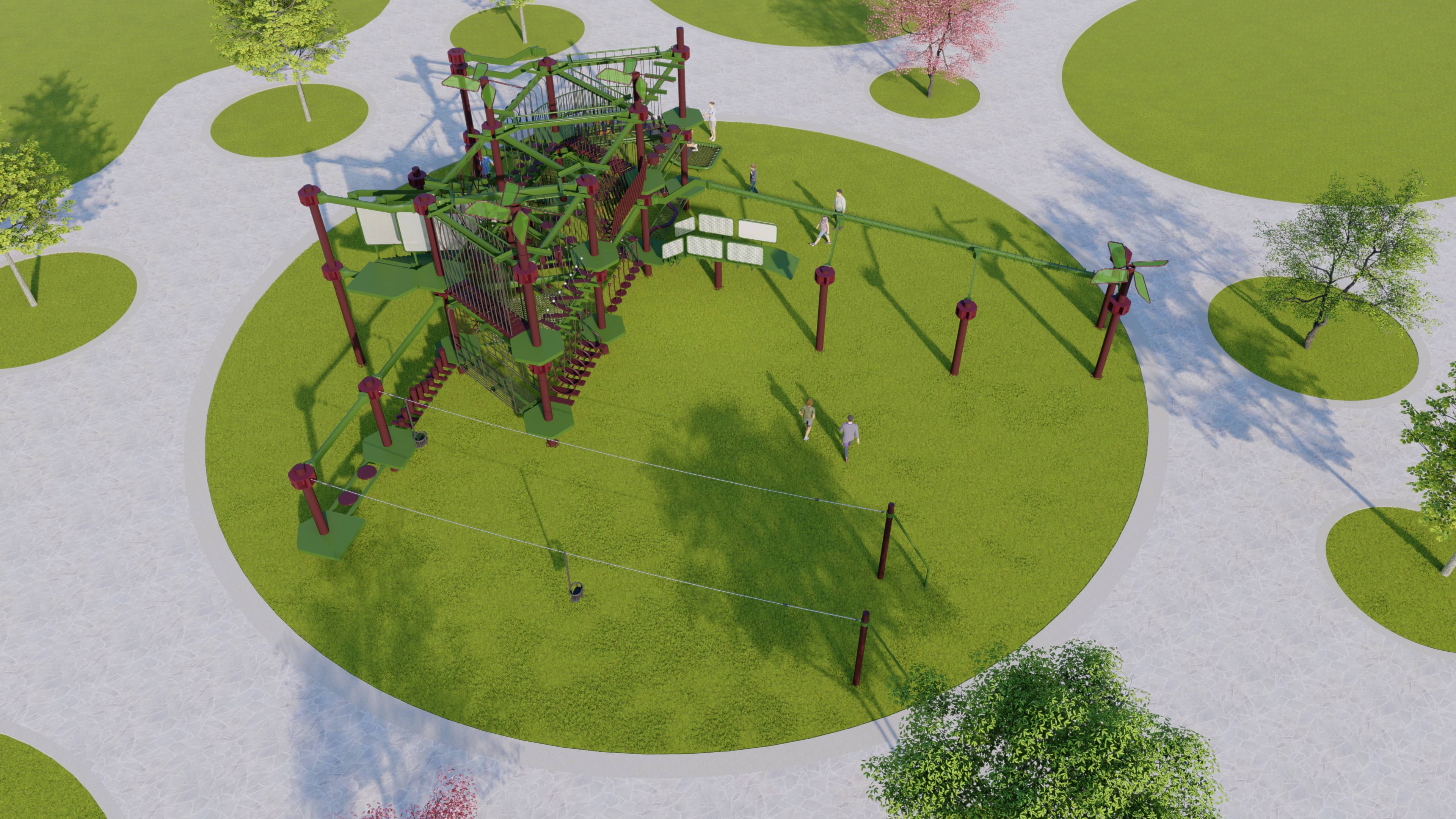 2024 KAIQI New Outdoor Ropes Course Customizable Adventure To A Large Range Of Facilities