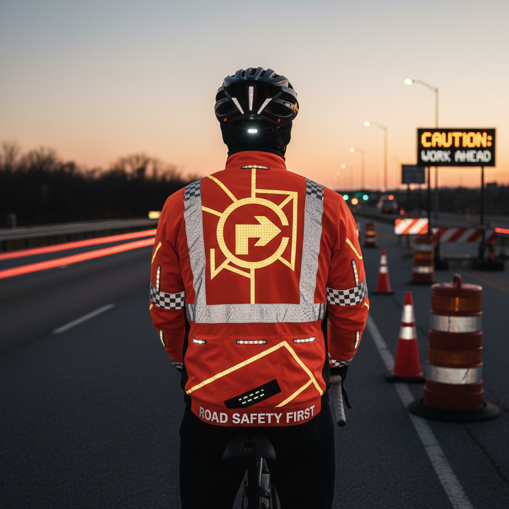 Reflective Cycling Jacket For Roadside Infrastructure