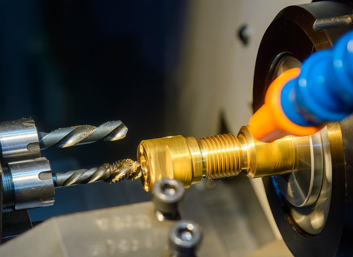 Electronics-High-volume Brass CNC Turned Parts for connectors and heat sinks