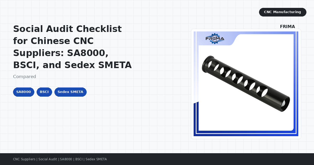 Social Audit Checklist for Chinese CNC Suppliers: SA8000, BSCI, and Sedex SMETA Compared