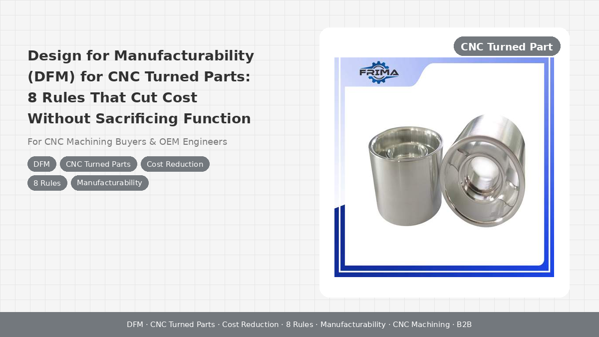Design for Manufacturability (DFM) for CNC Turned Parts: 8 Rules That Cut Cost Without Sacrificing Function