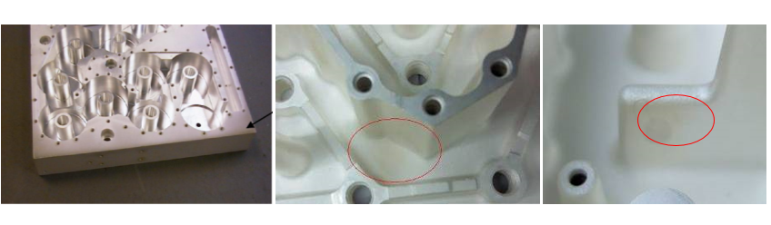 Placage brûlé sur des pièces usinées CNC