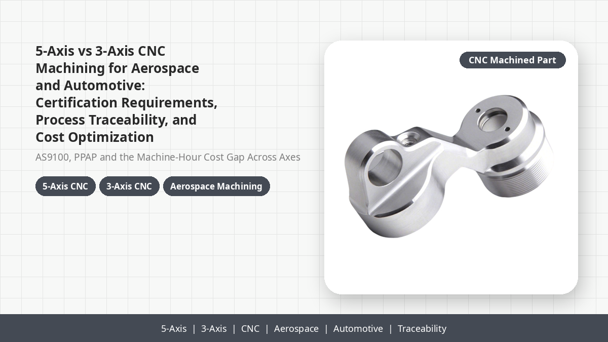 Usinage CNC 5 axes vs 3 axes pour l'aérospatiale et l'automobile : exigences de certification, traçabilité des processus et optimisation des coûts