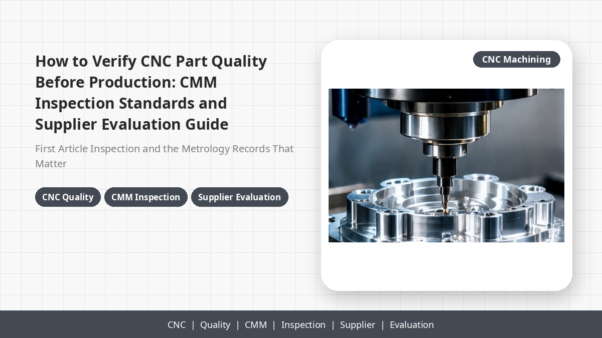 Comment vérifier la qualité des pièces CNC avant la production : Normes d’inspection CMM et guide d’évaluation des fournisseurs