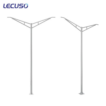 5M-10M Light Post High Strength Metal Material Anti-corrosion Durable Double Arm Straight Pole