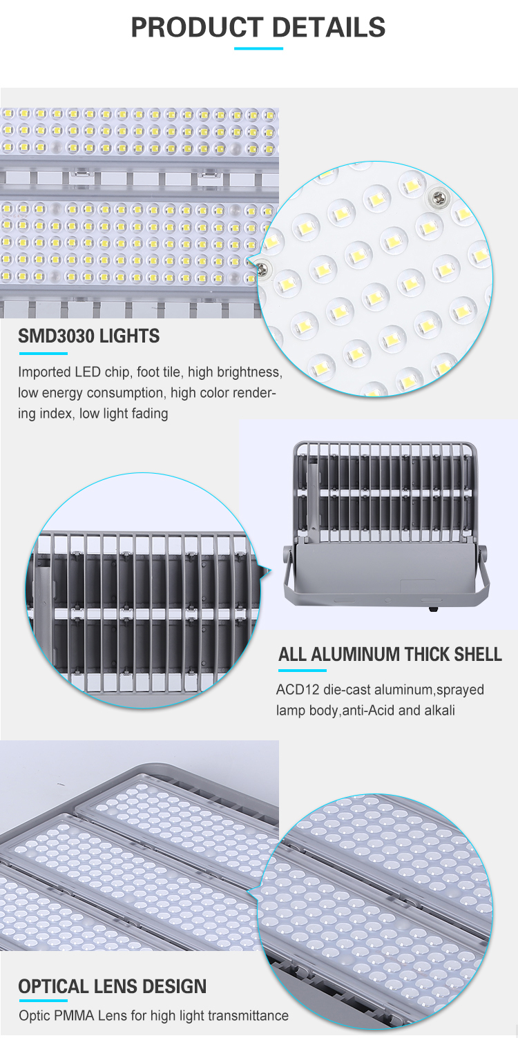 Detalhes do projetor solar LED de 50W 100W 200W 300W 400W com sensor de movimento fabricado na China (4)
