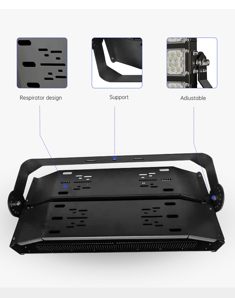 Farola solar moderna de ABS súper brillante para exteriores de 90W 100W 120W 150W, foco LED solar (4)